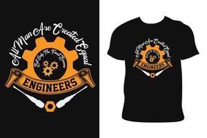 Ingenieure T-Shirt-Design. Ingenieur-T-Shirt. Ingenieur T-Shirt kostenloser Vektor. vektor