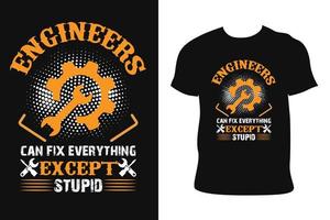ingenjörer t-shirt design. ingenjörer t-shirt. ingenjör t-shirt fri vektor. vektor