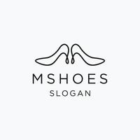 buchstabe m schuhe ferse logo design vektor symbol grafik emblem