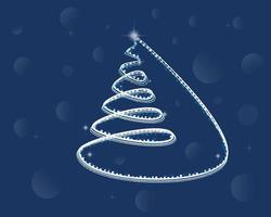 weihnachtsbaum geschmückt mit spielzeug und sternen auf blauem hintergrund vektor