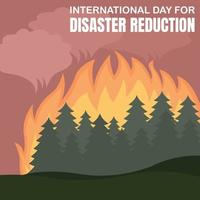 Illustrationsvektorgrafik von Waldbränden erzeugt dicken Rauch, perfekt für den internationalen Tag, Katastrophenschutz, Feiern, Grußkarten usw. vektor