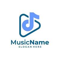 Play Music Logo Template Design Vektor, Emblem, Designkonzept, kreatives Symbol, Icon vektor