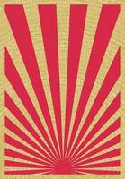 årgång röd och guld sunburst Ränder Semester affisch mall med strålar centrerad på de botten, jul bakgrund. retro inspirerad grunge Sol spricker, vertikal konstverk. vektor