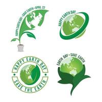 satz des happy earth day design logos vektor