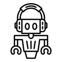 Kundenservice-Roboter-Icon-Stil vektor