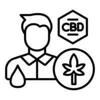 Symbolstil für cbd-ölbenutzer vektor