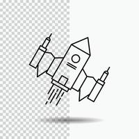 rymdskepp. rymdskepp. fartyg. Plats. utomjording linje ikon på transparent bakgrund. svart ikon vektor illustration
