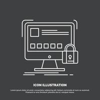 skydda. skydd. låsa. säkerhet. säkra ikon. linje vektor symbol för ui och ux. hemsida eller mobil Ansökan
