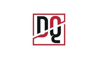 dq-Logo-Design. anfängliches dq-Buchstaben-Logo-Monogramm-Design in schwarzer und roter Farbe mit quadratischer Form. Pro-Vektor vektor
