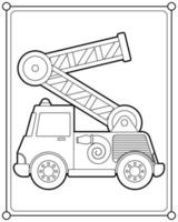 brandbil eller brandbil lämplig för barns målarbok vektorillustration vektor