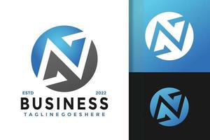 n-Buchstaben-Firmenlogodesign, Markenidentitätslogovektor, modernes Logo, Logodesign-Vektorillustrationsschablone vektor