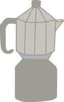gejser kaffe tillverkare isolerat hand dragen illustration morgon- kaffe vektor