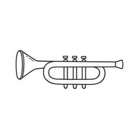 hand dragen trumpet klotter. musikalisk instrument i skiss stil. vektor illustration isolerat på vit bakgrund