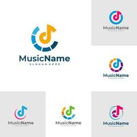 satz modernes logo-design für musikstudio. Musik-Logo-Design-Vorlagenvektor. vektor