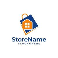 Shop-Home-Logo-Design-Konzept-Vektor. Immobilien-Logo der Geschäftsagentur. Logo-Design-Vorlage für Möbelgeschäfte vektor