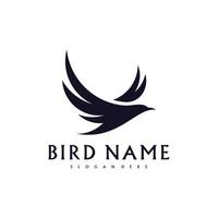 Kolibri-Logo-Design-Vektorvorlage, Vogel-Logo für moderne Unternehmen, einfaches minimalistisches und sauberes Design vektor