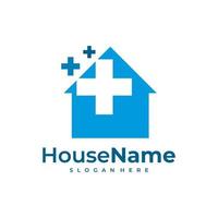 Haus medizinisches Logo-Template-Design. Gesundheit plus Home-Logo-Vektor. vektor
