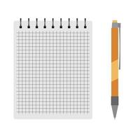vektor anteckningsbok med en gul penna på en vit bakgrund