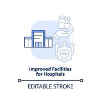 förbättrad anläggningar för sjukhus ljus blå begrepp ikon. sätt till sjukvård designa om abstrakt aning tunn linje illustration. isolerat översikt teckning. redigerbar stroke. vektor