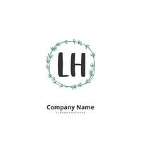 lh Anfangshandschrift und Signatur-Logo-Design mit Kreis. schönes design handgeschriebenes logo für mode, team, hochzeit, luxuslogo. vektor