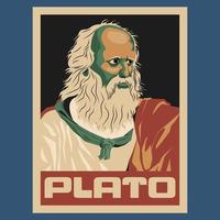 Platon Philosoph Retro Vintage Poster vektor
