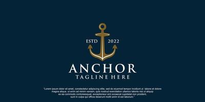 Einfaches Anker-Logo-Design für Boot, Schiff, Marine, Seetransport, Premium-Vektor vektor