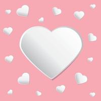 Hintergrund mit Herzen, Vektor. rosa Hintergrund mit weißen Herzen. vektor