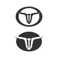 abstrakt skydda tjur logotyp, horn märken logotyp ikon vektor