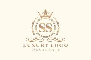 Initial ss Letter Royal Luxury Logo Vorlage in Vektorgrafiken für Restaurant, Lizenzgebühren, Boutique, Café, Hotel, heraldisch, Schmuck, Mode und andere Vektorillustrationen. vektor