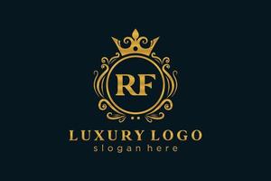 anfängliche rf-Buchstabe königliche Luxus-Logo-Vorlage in Vektorgrafiken für Restaurant, Lizenzgebühren, Boutique, Café, Hotel, heraldisch, Schmuck, Mode und andere Vektorillustrationen. vektor