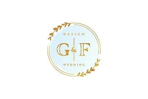 anfängliches gf-schönheitsmonogramm und elegantes logo-design handschriftlogo der ersten unterschrift, hochzeit, mode, blumen und botanik mit kreativer vorlage. vektor