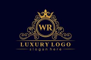 wr anfangsbuchstabe gold kalligrafisch feminin floral handgezeichnet heraldisch monogramm antik vintage stil luxus logo design premium vektor