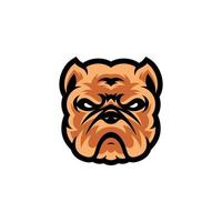 Pitbull-Hundekopf-Maskottchen-Logo entwirft Charakter für Sport- und Haustier-Logo vektor