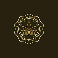 Abzeichen-Logo Cannabis-Logo-Vektor vektor