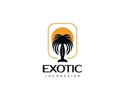 exotisches Palmen-Logo-Design. geeignet für reise-, spa- oder resortindustrie-logo vektor