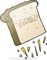 Doodle-Charakter-Cartoon-Toast vektor