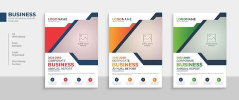 Modernes Geschäftsbericht-Flyer-Vorlagendesign mit bestem Buchcover-Vorlagen-Layout-Design vektor