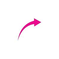eps10 rosa Vektor vorwärts Pfeil abstrakte Kunstsymbol isoliert auf weißem Hintergrund. gebogenes Rechtspfeil-Symbol in einem einfachen, flachen, trendigen, modernen Stil für Ihr Website-Design, Logo und mobile Anwendung