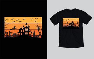 Halloween-T-Shirt-Design, fröhliches Halloween, Kürbisse vektor