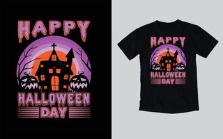 Halloween-T-Shirt-Design, fröhliches Halloween, Kürbisse vektor