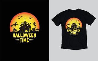 Halloween-T-Shirt-Design, fröhliches Halloween, Kürbisse vektor