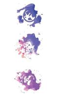 abstraktes modernes handgemaltes Design mit Aquarellfleck-Pinselstrich von purpurroten Wolken, lokalisiert auf weißem Hintergrund. Vektor als dekorative Designkarte, Banner, Poster, Cover, Broschüre, Wandkunst.
