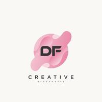 df anfangsbuchstabe logo icon design template elemente mit welle bunt vektor