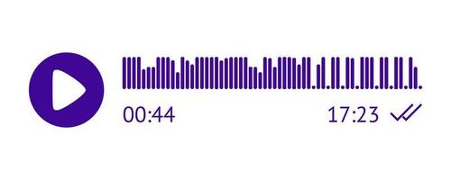 inspelning av audio meddelande mall. ui element av audio spela in för smartphones. vektor illustration