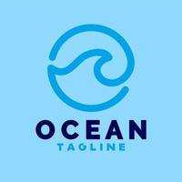 Ocean Mark Logo-Design, einfaches und minimales Logo-Design vektor