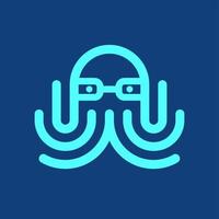 Smart Octopus Mark Logo-Design vektor