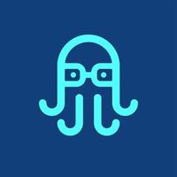 Smart Octopus Mark Logo-Design vektor