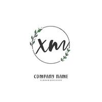 xm xm Anfangshandschrift und Signatur-Logo-Design mit Kreis. schönes design handgeschriebenes logo für mode, team, hochzeit, luxuslogo. vektor