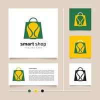 kreativ aning smart affär logotyp design. grön gul ikon och symbol design vektor