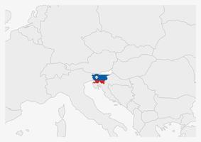 Slowenien-Karte in den Farben der slowenischen Flagge hervorgehoben vektor